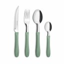 Ver imagem 1 de Faqueiro com 25 Peças em Pote - Verde Oliva