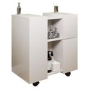 Ver imagem 1 de Gabinete Armario Banheiro Pia de Coluna Macau com Rodízios Branco