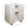 Gabinete Armario Banheiro Pia de Coluna Macau com Rodízios Branco - 5