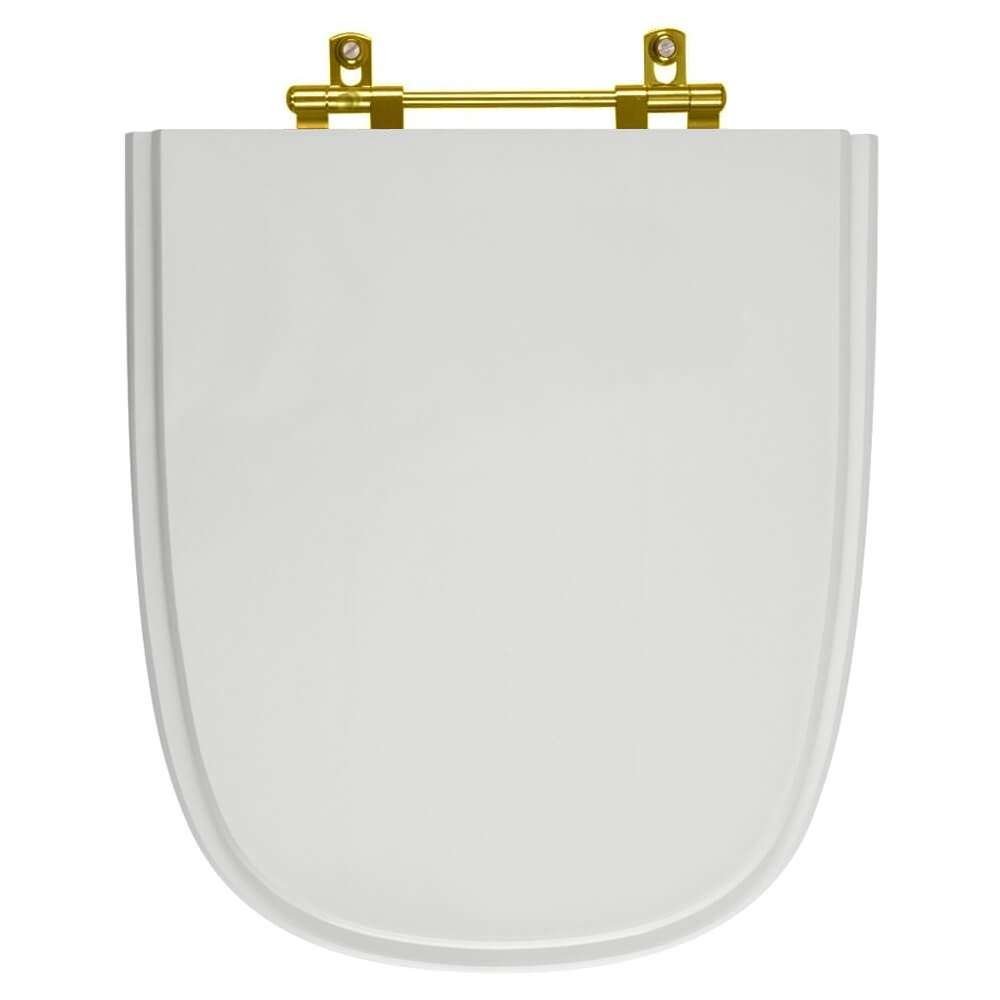 Tampa de Vaso Ibiza Cinza Platina para bacia Incepa Com Ferragem Dourada - 1