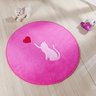 Tapete Infantil Pelúcia Gato Love Premium Antiderrapante - Pink - 1