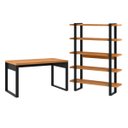 Ver imagem 2 de Conjunto para Escritório Mesa com Estante 100% Mdf Freijó Preto Fosco