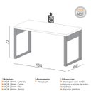 Ver imagem 3 de Conjunto para Escritório Mesa com Estante 100% Mdf Freijó Preto Fosco
