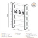 Ver imagem 4 de Conjunto para Escritório Mesa com Estante 100% Mdf Freijó Preto Fosco