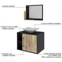 Ver imagem 4 de Armário de Banheiro com Cuba e Espelho 1 Porta 2 Prateleiras Preto ônix/Carvalho 13689 - Compace