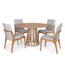Ver imagem 2 de Kit Mesa de Jantar Redonda 120cm Gabi Jade com 4 Cadeiras Garbo Cinza Claro