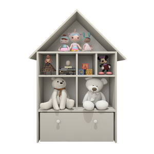 Casinha Organizadora de Brinquedos Infantil 100% Mdf Plancasa Off White