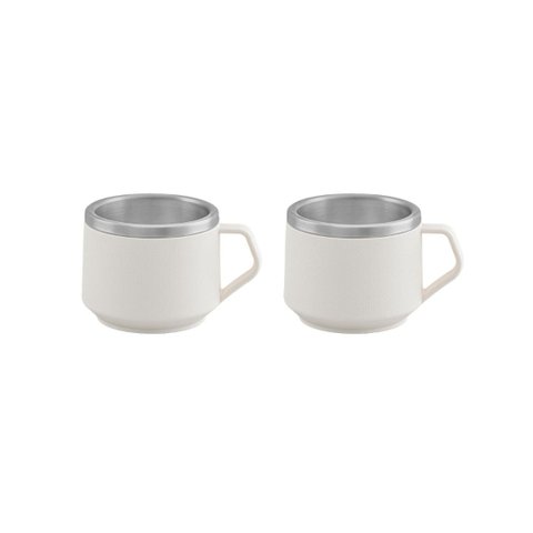 Kit 2 Xícaras para Café Tramontina em Aço Inox Branco 80 ml