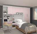 Ver imagem 1 de Guarda Roupa Dormitório Modulado Alpes Solteiro Bancada de Estudo - Roupeiro Luciane M05:rosa