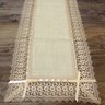 Caminho de Mesa Renda Guipir com Fita de Cetim 40 cm x 90 cm - Wan xin - Bege - 1