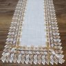 Caminho de Mesa Renda Guipir com Fita de Cetim 40 cm x 90 cm - Wan xin - Bege/Branco - 1
