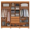 Ver imagem 5 de Guarda-Roupa Casal Ripado com Espelho 6 Portas e 3 Gavetas Lazio Yescasa Off White/Cinamomo
