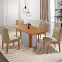 Ver imagem 1 de Mesa de Jantar Isadora 120cm Tampo Mdf Laminado com 4 Cadeiras Eloise