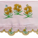 Ver imagem 2 de Toalha Bordada Lavabo De Mão Flores em Alto Relevo. Dohler Artesanalle Rosa