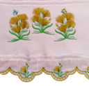 Ver imagem 2 de Toalha Bordada Lavabo De Mão Flores em Alto Relevo. Dohler Artesanalle Rosa