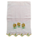 Ver imagem 3 de Toalha Bordada Lavabo De Mão Flores em Alto Relevo. Dohler Artesanalle Rosa