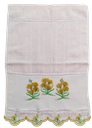 Ver imagem 3 de Toalha Bordada Lavabo De Mão Flores em Alto Relevo. Dohler Artesanalle Rosa