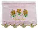 Ver imagem 1 de Toalha Bordada Lavabo De Mão Flores em Alto Relevo. Dohler Artesanalle Rosa