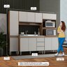Armário Planejado Compacto para Cozinha Kitnet 240x202 Cm 4 Peças Mdp Branco Menu - 2