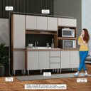 Ver imagem 2 de Armário Planejado Compacto para Cozinha Kitnet 240x202 Cm 4 Peças Mdp Branco Menu