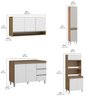 Armário Planejado Compacto para Cozinha Kitnet 240x202 Cm 4 Peças Mdp Branco Menu - 3