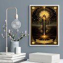 Ver imagem 2 de Quadro Carta Tarot Vintage - The Star 33x24cm - com Vidro:moldura Branca