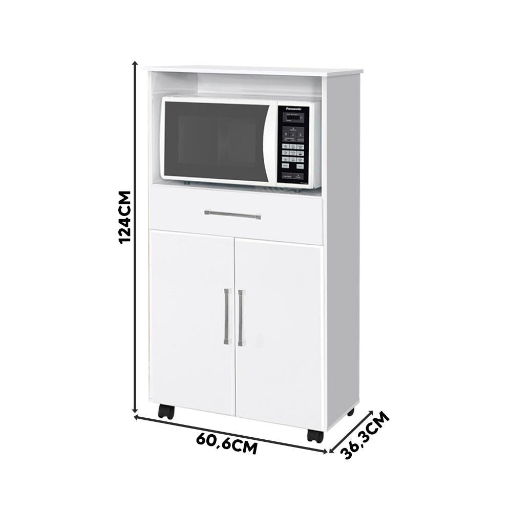 Armário Para Forno e Microondas Branco Luxo Ipê Primus | MadeiraMadeira