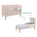 Ver imagem 3 de Quarto de Bebê Berço + Cômoda + Guarda Roupa Retrô Rosa Theo Madeira Natural