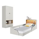 Ver imagem 1 de Quarto Infantil Completo Guarda Roupa e Cama Montessoriana Lille CJ079 Branco - Art In Móveis