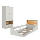 Ver imagem 2 de Quarto Infantil Completo Guarda Roupa e Cama Montessoriana Lille CJ079 Branco - Art In Móveis