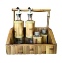 Ver imagem 1 de Kit Porta Tempero de Bambu - 5 Peças
