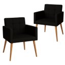 Ver imagem 1 de Kit 2 Cadeiras para Mesa de Jantar Estofada Cozinha Decor Resistente Confortável