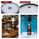 Ver mais imagens de Luminaria Abajur de Garrafa Led Mesa Recarregavel USB Touch Portatil Iluminaçao Ajustavel Decoraçao