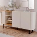 Ver imagem 1 de Buffet Aparador 160cm 2 Portas Orgânico Pé Metal Sindy Off Z56 - Mpozenato
