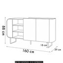 Ver imagem 4 de Buffet Aparador 160cm 2 Portas Orgânico Pé Metal Sindy Off Z56 - Mpozenato