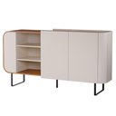 Ver imagem 2 de Buffet Aparador 160cm 2 Portas Orgânico Pé Metal Sindy Off Z56 - Mpozenato