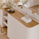 Ver imagem 5 de Buffet Aparador 160cm 2 Portas Orgânico Pé Metal Sindy Off Z56 - Mpozenato