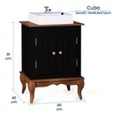 Ver imagem 5 de Gabinete para Banheiro 2 Portas com Cuba Dália 3057 - Preto/imbuia Glazer