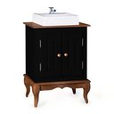 Ver imagem 1 de Gabinete para Banheiro 2 Portas com Cuba Dália 3057 - Preto/imbuia Glazer