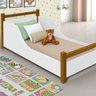 Cama Infantil com Colchão em Madeira Maciça e MDF Luna Branco/Amêndoa - 2