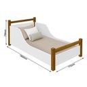 Ver imagem 4 de Cama Infantil com Colchão em Madeira Maciça e MDF Luna Branco/Amêndoa