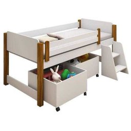 Cama Infantil Escadinha Naty Branco/Amendoa - 2