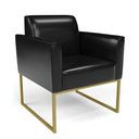 Ver imagem 4 de Sofá Namoradeira com Poltrona Base Industrial Dourado Marisa Corano D03 - D\'rossi Cor Preto