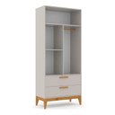 Ver imagem 3 de Jogo de Quarto Infantil Nature com Guarda Roupa 2 Portas e Berço Cinza/eco Wood - Matic Móveis