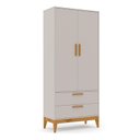 Ver imagem 2 de Jogo de Quarto Infantil Nature com Guarda Roupa 2 Portas e Berço Cinza/eco Wood - Matic Móveis