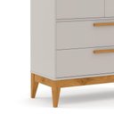 Ver imagem 4 de Jogo de Quarto Infantil Nature com Guarda Roupa 2 Portas e Berço Cinza/eco Wood - Matic Móveis