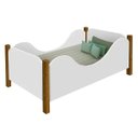 Ver imagem 2 de Cama Infantil em Madeira Maciça e MDF Munique Branco/Amêndoa