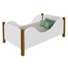Cama Infantil em Madeira Maciça e MDF Munique Branco/Amêndoa - 2