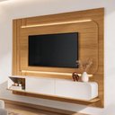 Ver imagem 1 de Painel para TV Legend B01 75" 220cm MDF-MDP com LED Cinamomo Off White Lyam Decor