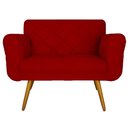 Ver imagem 1 de Namoradeira Decorativa Estofada Para Salão de Beleza Isabella Suede Vermelho - LM DECOR